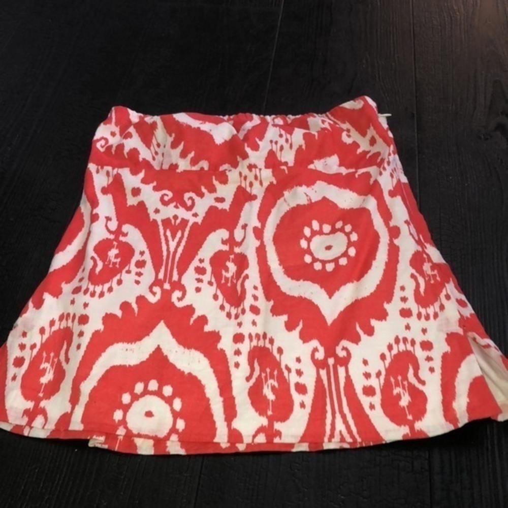 J. Crew Strapless Tube Top Blouse Size 2 Orange White - Picture 14 of 16